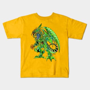 jade diamond quetzalcoatl mecha dragon ecopop robot mexican pattern art Kids T-Shirt